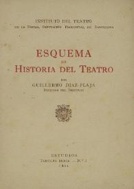 Esquema de Historia del Teatro  / Guillermo Díaz-Plaja | Biblioteca Virtual Miguel de Cervantes