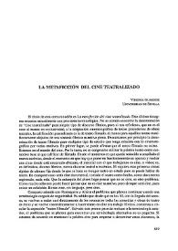 La metaficción del cine teatralizado  / Virginia Guarinos Galán  | Biblioteca Virtual Miguel de Cervantes