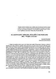 "El licenciado Vidriera": función y significado del "Viaje a Italia"  / Georges Güntert | Biblioteca Virtual Miguel de Cervantes
