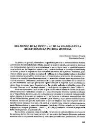 Del mundo de la ficción al de la realidad en la recepción de la prédica medieval  / Josep-Roderic Guzmán Pitarch  | Biblioteca Virtual Miguel de Cervantes