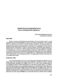 Modelos sociolingüísticos en la literatura musical / Juan Manuel Hernández Campoy | Biblioteca Virtual Miguel de Cervantes