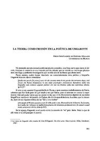 La tierra como ficción en la poética de Ungarreti  / Pedro Luis Ladrón de Guevara Mellado | Biblioteca Virtual Miguel de Cervantes
