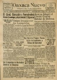 Oaxaca Nuevo : Diario de Información. Núm. 8381, sábado 24 de enero de 1942 | Biblioteca Virtual Miguel de Cervantes