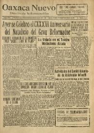Oaxaca Nuevo : Diario de Información. Núm. 8430, domingo 22 de marzo de 1942 | Biblioteca Virtual Miguel de Cervantes