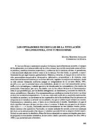 Los operadores ficcionales de la titulación en literatura, cine y periodismo  / Manuel Martínez Arnaldos  | Biblioteca Virtual Miguel de Cervantes
