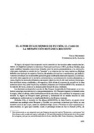 El autor en los mundos de ficción: el caso de la metaficción británica reciente  / José Tomás Monterrey Rodríguez  | Biblioteca Virtual Miguel de Cervantes