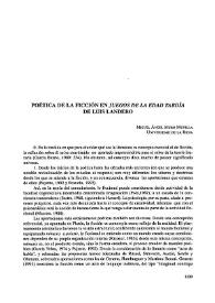 Poética de la ficción en "Juegos de la edad tardía" de Luis Landero / Miguel Ángel Muro Munilla  | Biblioteca Virtual Miguel de Cervantes