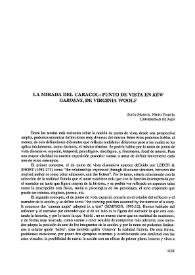 La mirada del caracol: punto de vista en "Kew Gardens", de Virginia Woolf
 / Jesús-Manuel Nieto García | Biblioteca Virtual Miguel de Cervantes