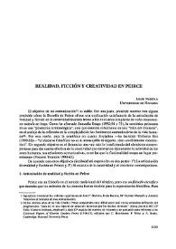 Realidad, ficción y creatividad en Peirce  / Jaime Nubiola  | Biblioteca Virtual Miguel de Cervantes