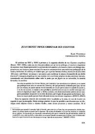 Juan Benet finge ordenar sus cuentos / Elide Pittarello | Biblioteca Virtual Miguel de Cervantes