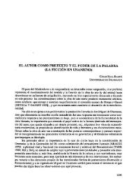 El autor como pretexto y el poder de la palabra (la ficción en Unamuno)  / César Real Ramos  | Biblioteca Virtual Miguel de Cervantes