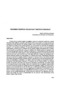 Nombres propios: realidad y mundos posibles / María Uxía Rivas Monroy | Biblioteca Virtual Miguel de Cervantes