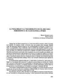 La veracidad y la verosimilitud en el discurso periodístico: el caso de Daniella Pérez  / Miquel Rodrigo Alsina, Renata Veloso | Biblioteca Virtual Miguel de Cervantes