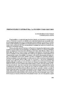 Psicoanálisis y literatura: la ficción como discurso  / Alfonso Rodríguez López-Vázquez | Biblioteca Virtual Miguel de Cervantes