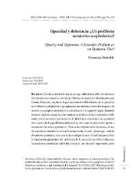 Opacidad y deferencia: ¿Un problema semántico o epistémico?  / Florencia Rimoldi  | Biblioteca Virtual Miguel de Cervantes