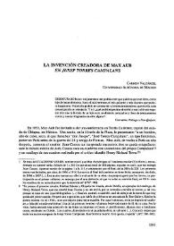 La invención creadora de Max Aub en "Jusep Torres Campalans"  / Carmen Valcárcel  | Biblioteca Virtual Miguel de Cervantes