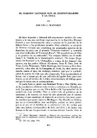 El diálogo católico con el existencialismo y la ética / José Luis Araguren | Biblioteca Virtual Miguel de Cervantes