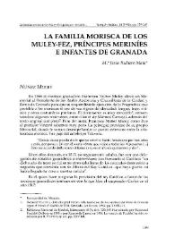 La familia morisca de los Muley-Fez, príncipes meriníes e infantes de Granada / María Jesús Rubiera Mata | Biblioteca Virtual Miguel de Cervantes