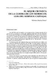 El mejor cronista de la guerra de los moriscos: Luis del Mármol Carvajal / Valeriano Sánchez Ramos | Biblioteca Virtual Miguel de Cervantes