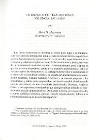 Un reino de contradicciones: Valencia, 1391-1526 / por Mark D. Meyerson | Biblioteca Virtual Miguel de Cervantes