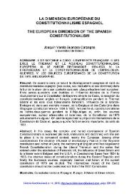 La dimension européenne du constitutionnalisme espagnol  / Joaquín Varela Suanzes-Carpegna | Biblioteca Virtual Miguel de Cervantes