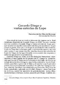 Gerardo Diego y varias estrofas de Lope / Francisco Javier Díez de Revenga | Biblioteca Virtual Miguel de Cervantes