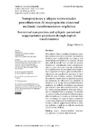 "Transposiciones" y "silepsis intertextuales": procedimientos de reapropiación citacional mediante transformaciones implícitas / Jorge Arroita | Biblioteca Virtual Miguel de Cervantes
