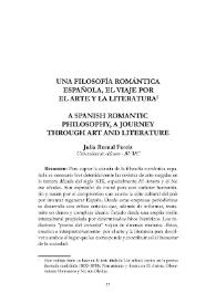 Una filosofía romántica española, el viaje por el arte y la literatura / Julia Bernal Ferriz | Biblioteca Virtual Miguel de Cervantes
