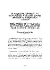 El "Bosquejo de un viaje a una provincia del interior" o el viaje interior de Enrique Gil y Carrasco / Montserrat Ribao Pereira | Biblioteca Virtual Miguel de Cervantes