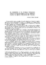 El ejército y el pueblo visigodo desde su instalación en el Imperio hasta el reino visigodo de Tolosa  / Dionisio Pérez Sánchez | Biblioteca Virtual Miguel de Cervantes