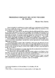 Problemas sociales del reino visigodo de Toledo / Dionisio Pérez Sánchez | Biblioteca Virtual Miguel de Cervantes