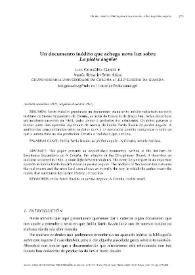 Un documento inédito que achega nova luz sobre "La piedra angular" / Luis Gónzalez García, María Rosario Soto Arias | Biblioteca Virtual Miguel de Cervantes