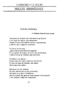 Elegía primera / Miguel Hernández | Biblioteca Virtual Miguel de Cervantes