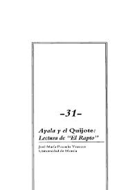 Ayala y el Quijote. Lectura de "El rapto" / José María Pozuelo Yvancos | Biblioteca Virtual Miguel de Cervantes