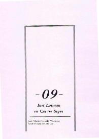 Iuri Lotman en Cesare Segre / José María Pozuelo Yvancos | Biblioteca Virtual Miguel de Cervantes