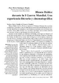 Blasco Ibáñez durante la I Guerra Mundial: una experiencia literaria y cinematográfica  / Rosa María Rodríguez Magda
 | Biblioteca Virtual Miguel de Cervantes