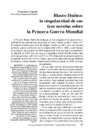 Blasco Ibáñez: la singularidad de sus tres novelas sobre la Primera Guerra Mundial  / Francisco Caudet | Biblioteca Virtual Miguel de Cervantes