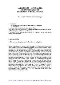 La dimensión histórica del constitucionalismo. Entrevista a Michel Troper / por Joaquín Varela Suanzes-Carpegna | Biblioteca Virtual Miguel de Cervantes