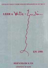 Leer a Valle-Inclán en 1986 | Biblioteca Virtual Miguel de Cervantes