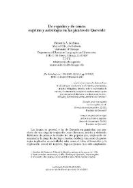 De espadas y de cañas: esgrima y astrología en las jácaras de Quevedo  / Frederick A. de Armas, Manuel Olmedo Gobante | Biblioteca Virtual Miguel de Cervantes
