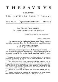 La gramática mosca de Fray Bernardo de Lugo / Manuel Alvar | Biblioteca Virtual Miguel de Cervantes