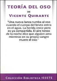 Teoría del oso / de Vicente Quirarte | Biblioteca Virtual Miguel de Cervantes