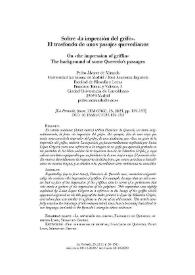 Sobre "la impresión del grifo": El trasfondo de unos pasajes quevedianos  / Pedro Álvarez de Miranda  | Biblioteca Virtual Miguel de Cervantes
