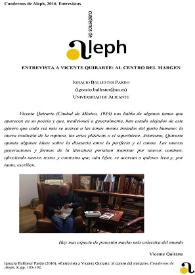 Entrevista a Vicente Quirarte: al centro del margen / Ignacio Ballester Pardo | Biblioteca Virtual Miguel de Cervantes