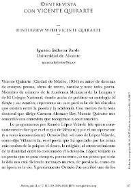 Entrevista con Vicente Quirarte / Ignacio Ballester Pardo | Biblioteca Virtual Miguel de Cervantes