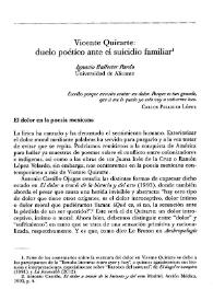 Vicente Quirarte: duelo poético ante el suicidio familiar / Ignacio Ballester Pardo | Biblioteca Virtual Miguel de Cervantes