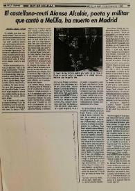El castellano-ceutí Alonso Alcalde, poeta y militar, ha muerto en Madrid  / Jacinto López Gorge | Biblioteca Virtual Miguel de Cervantes
