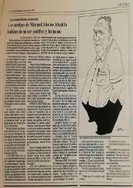 Tras la muerte del poeta y dramaturgo los amigos de Manuel Alonso Alcalde hablan de su ser poético y humano  / A. F. Márquez, V. Ovejero | Biblioteca Virtual Miguel de Cervantes