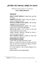 ¡Arriba las manos, abajo la saca! : (Pasatiempo cómico en un acto y dos escenas) / Ana A. Millás Mascarós | Biblioteca Virtual Miguel de Cervantes