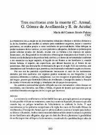 Tres escritoras ante la muerte (C. Arenal, G. Gómez de Avellaneda y R. de Acuña) / María del Carmen Simón Palmer | Biblioteca Virtual Miguel de Cervantes
